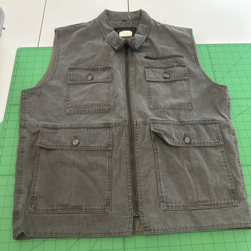 Eddie Bauer Black Tag Vest, Denim Vest, Fishing Jacket, 80s